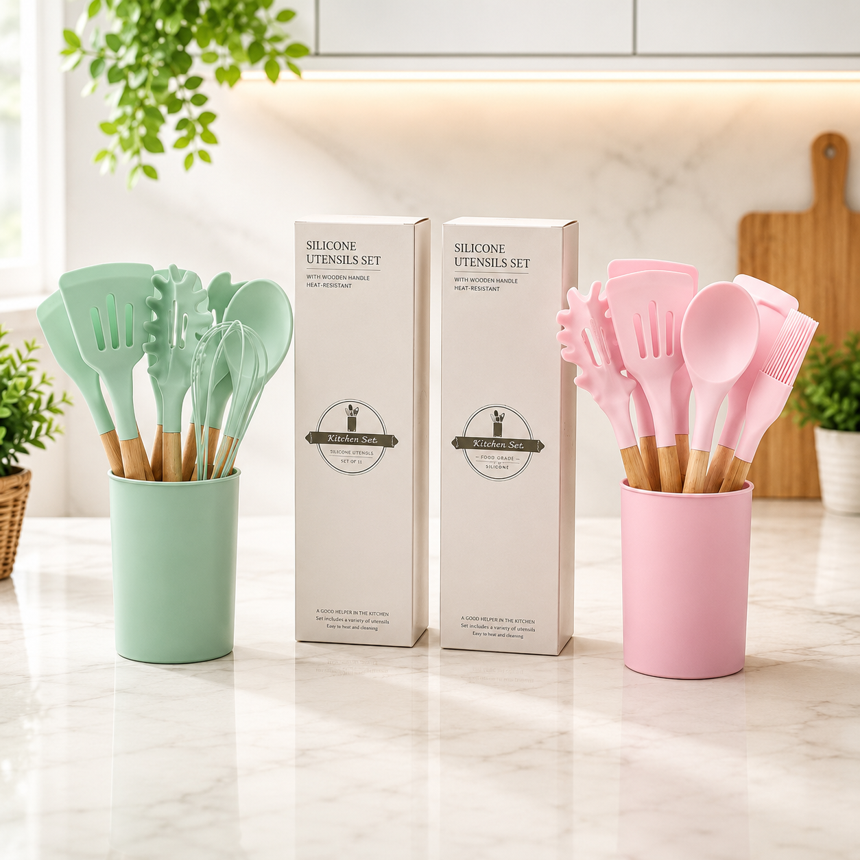 11-in-1 Premium Silicone Kitchen Utensils Set – Heat Resistant Non-Stick Cooking Tools