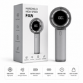 Crystal High Speed Handheld Fan – Rechargeable Portable Mini Cooling Fan with LED Display & Type-C Charging