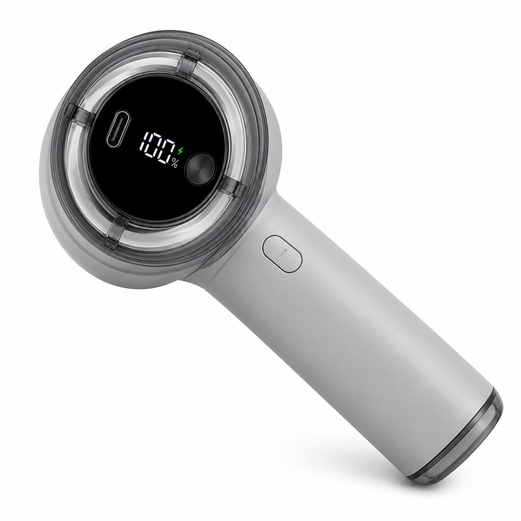 Crystal High Speed Handheld Fan – Rechargeable Portable Mini Cooling Fan with LED Display & Type-C Charging