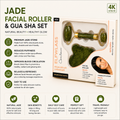 Premium Jade Facial Roller & Gua Sha Set | Natural Face Massager for Glowing Skin