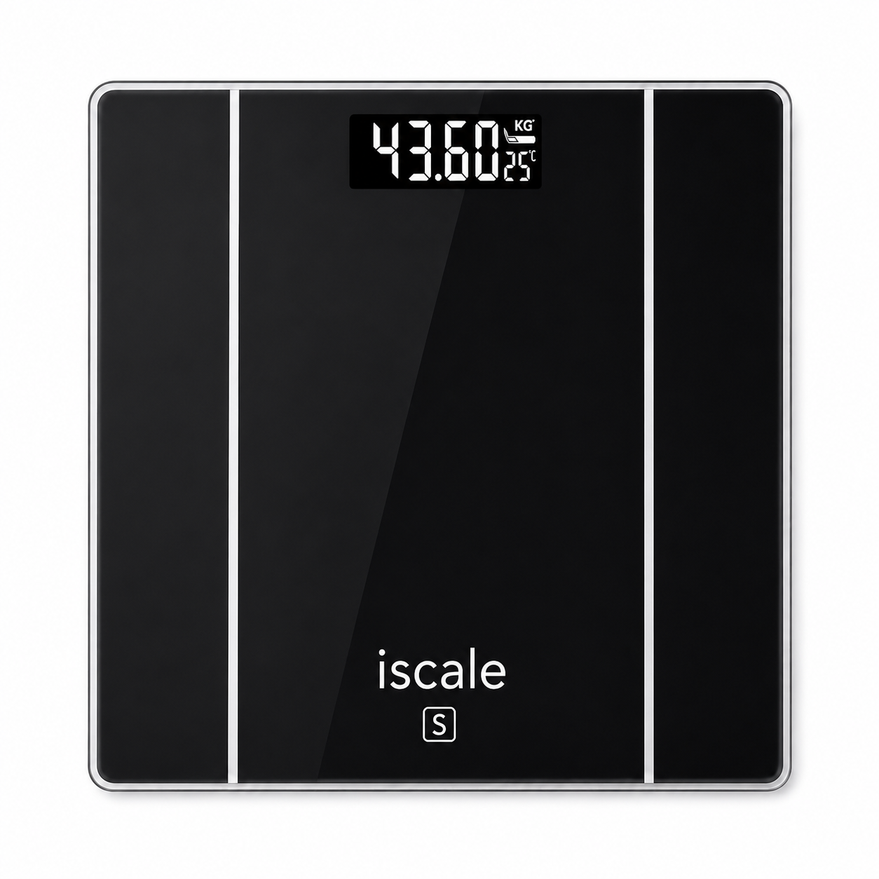 iScale Electronic Bathroom Scale – Digital LED Weight Machine | High Accuracy | 180kg Capacity | Tempered Glass Body