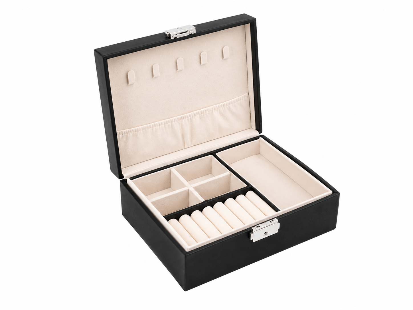 Premium Leather Storage Box – Secure Lock Organizer for Jewelry & Valuables
