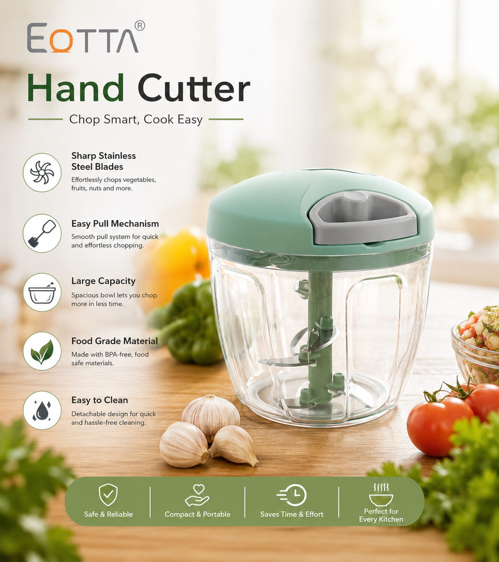 Hand Rope Food Chopper – Manual Vegetable & Fruit Cutter with Pull Cord