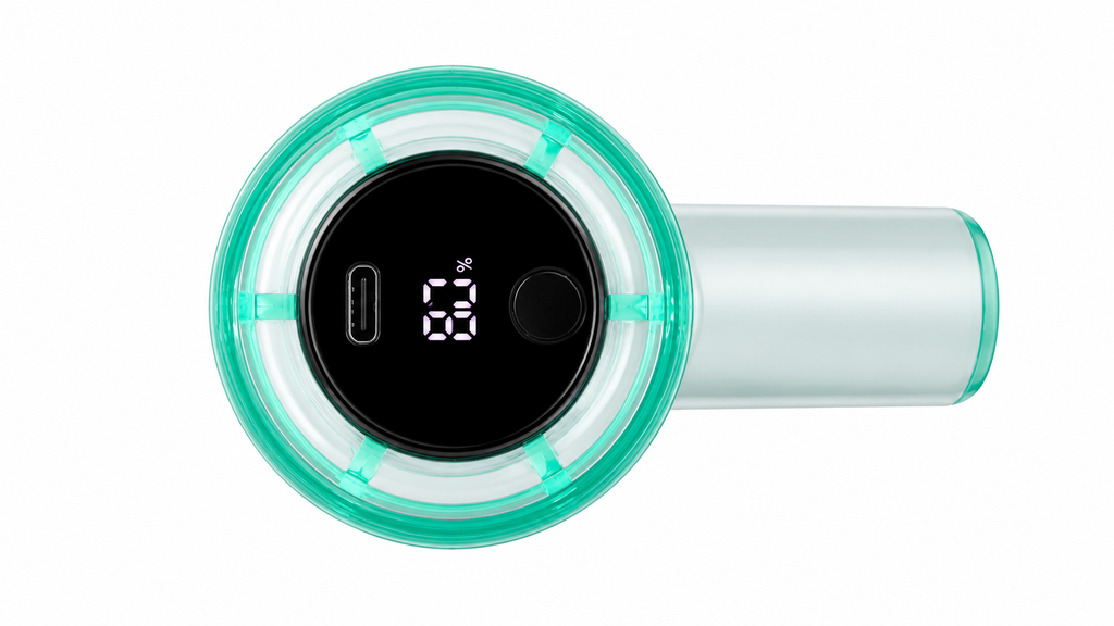 Crystal High Speed Handheld Fan – Rechargeable Portable Mini Cooling Fan with LED Display & Type-C Charging