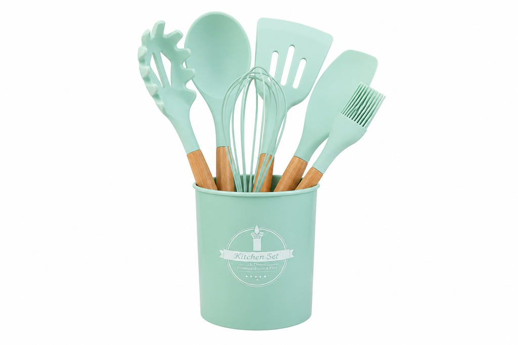 11-in-1 Premium Silicone Kitchen Utensils Set – Heat Resistant Non-Stick Cooking Tools