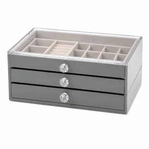 Jewelry Storage Box – 3 Drawer Acrylic Jewelry Organizer with Transparent Lid