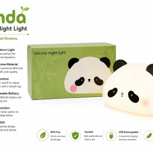 Panda Silicone Night Light – USB Rechargeable